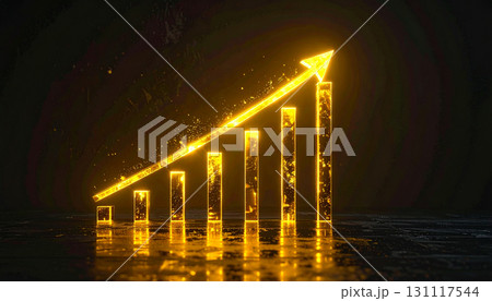 ビジネスイメージ　成長イメージのグラフ 131117544