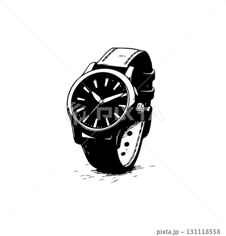 Stylish Monochrome Wristwatch: A Bold Statement of Timeless Elegance and Precision 131118558