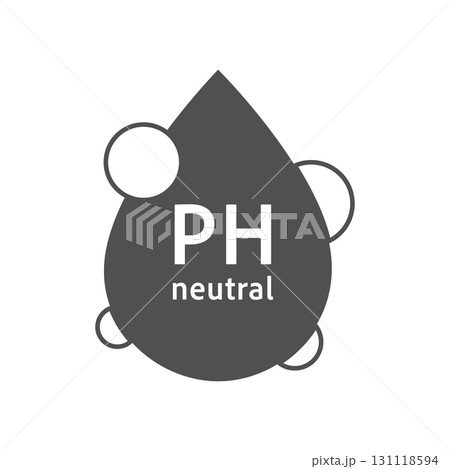 Ph icon, line simple set. Neutral balance skin, thin line web symbol. Drop with PH symbol. certified, tested products for skin, hair and food. Healthcare cosmetic natural  131118594