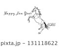 2026年午年のラインアートの年賀状素材 2026年午年のラインアートの年賀状素材 131118622