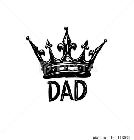 Elegant crown illustration for dad, showcasing love and appreciation, perfect gift idea 131118696