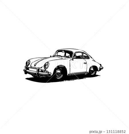 Timeless Elegance: A Detailed Black and White Sketch of a Classic Porsche Coupe Timeless Elegance: A Detailed Black and White Sketch of a Classic Porsche Coupe 131118852