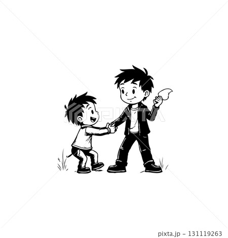 Brotherly bond: A heartwarming illustration of sibling affection and connection 131119263