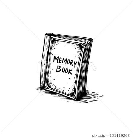 Vintage Memory Book Sketch: Artistic Representation of Cherished Memories and Reflection Vintage Memory Book Sketch: Artistic Representation of Cherished Memories and Reflection 131119268