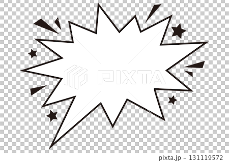 American comics, spiky frame, illustration, monochrome 131119572