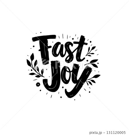 Expressive fast joy typography design with playful black lettering and decorations 131120005