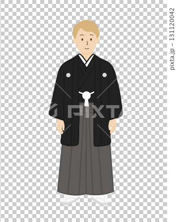 Illustration of a groom in Japanese traditional clothing at a wedding 131120042