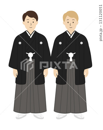 同性婚日本の和装の結婚式の新郎新婦のイラスト　LGBTQ 同性愛者 131120051