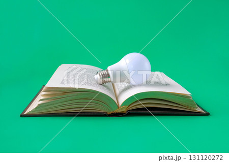 Light bulb on an old book background.Education concept. Light bulb on an old book background.Education concept. 131120272