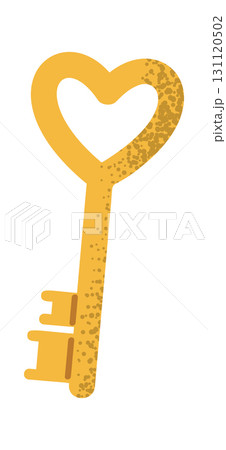 Golden key romantic cartoon symbol 131120502