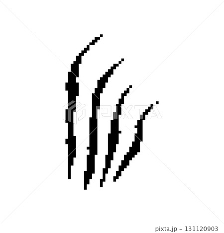 Mosaic pixel art: sharp black claws in retro style with bold lines on white background 131120903