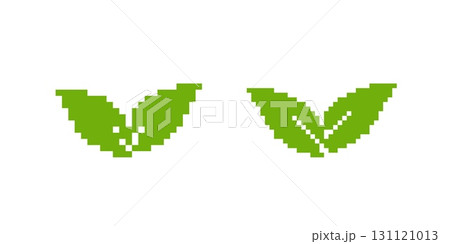 Green pixel leaf design for natural digital art projects 131121013