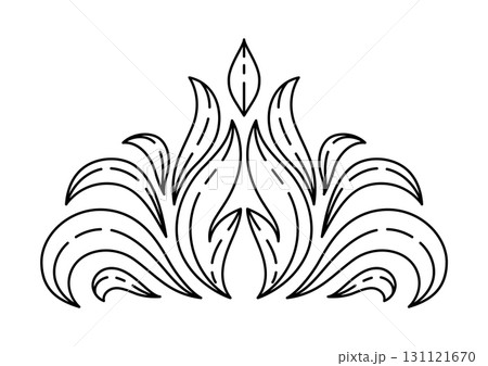 Floral element in baroque style. Decorative curling plant. Floral element in baroque style. Decorative curling plant. 131121670