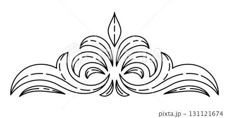 Floral element in baroque style. Decorative curling plant. 131121674