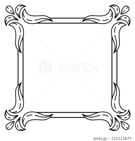 Floral frame in baroque style. Decorative curling plant. 131121675