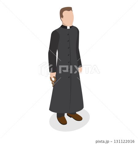 3D Isometric Flat Vector Illustration of Catholic Christian Staff , Religion and Faith. Item 4 131122016