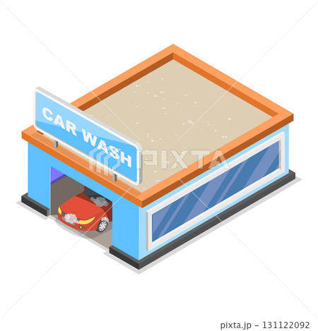3D Isometric Flat Vector Illustration of Self Car Wash, Vehicle Cleaning Service. Item 4 3D Isometric Flat Vector Illustration of Self Car Wash, Vehicle Cleaning Service. Item 4 131122092