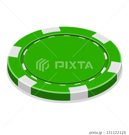 3D Isometric Flat Vector Set of Casino Elements, Casino Roulette, Playing card or Dice Game. Item 8 131122128