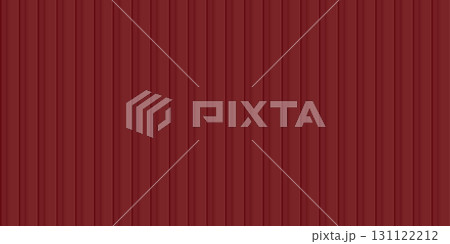 Red shipping container wall. Seamless vertical metal panel texture with embossed ridges and industrial design. Cargo container backdrop. Realistic vector illustration 131122212