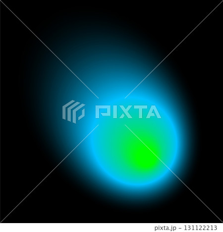 Abstract color blur neon round shape on black background. Neon colored bright blending blob with graduation effect. Glowing comet in dark space. Graphic vector illustration 131122213