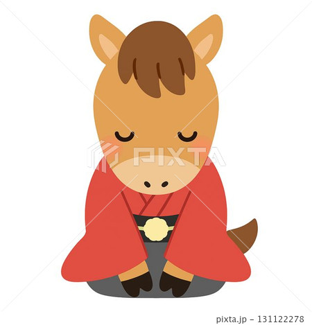 お馬さんの年賀状イラスト素材 131122278