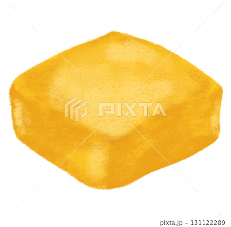 yellow turmeric powder tofu healthy food watercolor illustration painting art 131122289