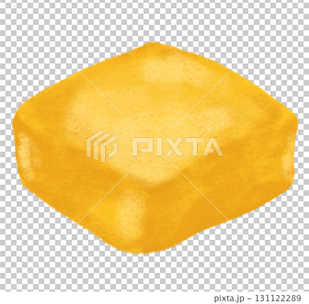 yellow turmeric powder tofu healthy food watercolor illustration painting art 131122289