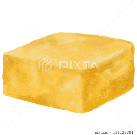 yellow turmeric powder tofu healthy food watercolor illustration painting 131122291