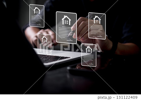 Hand signing property agreement online, showing real estate technology, e-contract, house document, and digital workflow for smart housing. Hand signing property agreement online, showing real estate technology, e-contract, house document, and digital workflow for smart housing. 131122409