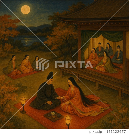 月夜の祝宴　平安幻想　Generative AI 131122477