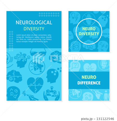 Neurological diversity banner templates with place for text 131122546