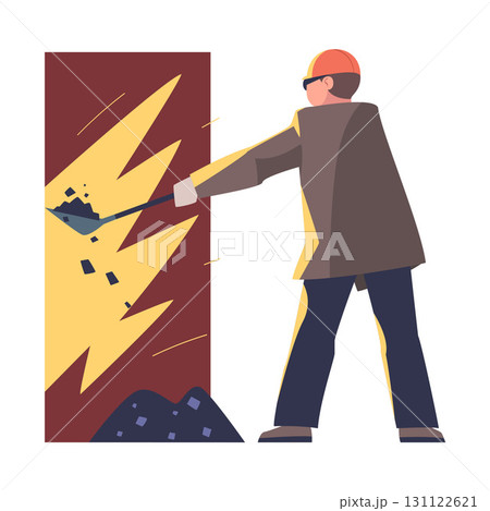 Metallurgy with Man Character Work in Steel Production Plant Vector Illustration Metallurgy with Man Character Work in Steel Production Plant Vector Illustration 131122621