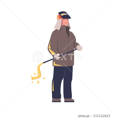 Metallurgy with Man Character Work in Steel Production Plant Vector Illustration 131122623