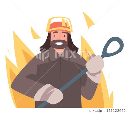 Metallurgy with Man Character Work in Steel Production Plant Vector Illustration 131122632