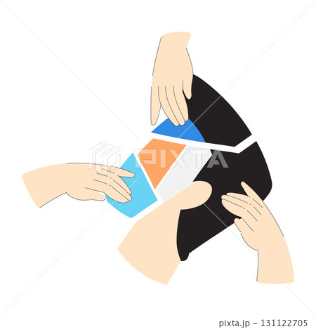 Psychotherapy with Hand Interact with Puzzle Piece Vector Illustration 131122705