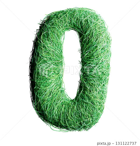 Eco Letter O Made of Green Grass Texture 131122737