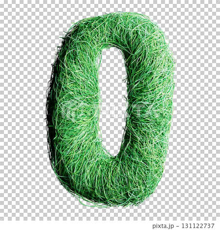 Eco Letter O Made of Green Grass Texture 131122737