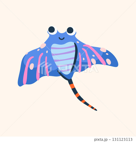 Stingray or cartilaginous fish icon. Vector elasmobranch or ocean string ray. Underwater wildlife symbol or cartoon swimming animal. Nautical and marine zoology and nature, aquatic biology. Sealife. Stingray or cartilaginous fish icon. Vector elasmobranch or ocean string ray. Underwater wildlife symbol or cartoon swimming animal. Nautical and marine zoology and nature, aquatic biology. Sealife. 131123113