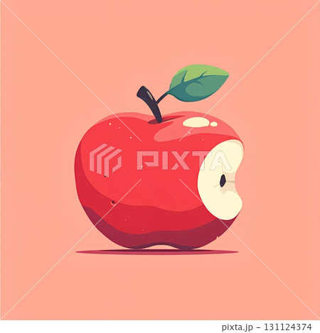 赤いリンゴの断面のイラスト 131124374