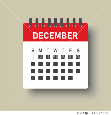 Vector template icon page calendar, month December 131124556