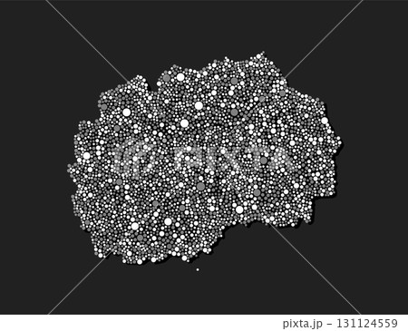 Creative map North Macedonia from random dots 131124559