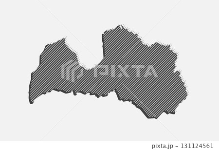 Abstract map of Latvia, parallel grey lines 131124561