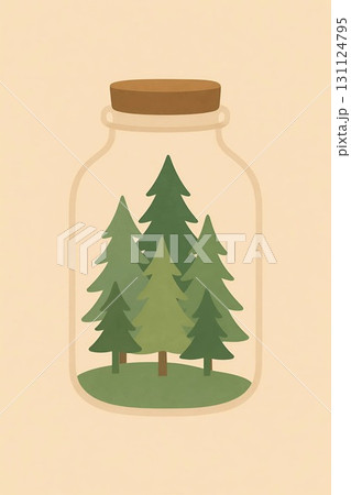 flat with shadow icon and mobile application forest in a jar 131124795