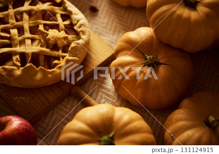 Autumn Pumpkin Pie and Fresh Pumpkins: A Still Life for Thanksgiving Autumn Pumpkin Pie and Fresh Pumpkins: A Still Life for Thanksgiving 131124915