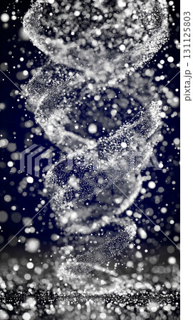 輝く粒子に包まれた幻想的な煙、抽象的に渦巻く光の流れ 131125803