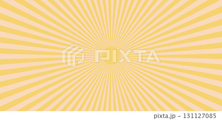 Sun ray abstract background with retro sunrise effect in soft yellow tones. Sun ray vector illustration for groovy vintage posters, summer wallpapers, and digital design. Sun ray abstract background with retro sunrise effect in soft yellow tones. Sun ray vector illustration for groovy vintage posters, summer wallpapers, and digital design. 131127085