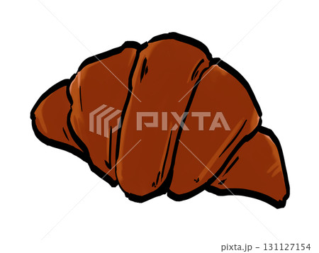 クロワッサンのイラスト（筆タッチ） シンプル 131127154