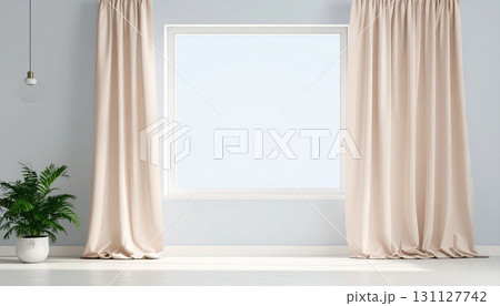カーテン付きの白い部屋2 131127742