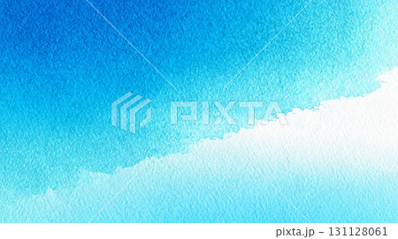 水彩風ブルーグラデーション背景 アートテクスチャ 抽象デザイン 横長 131128061