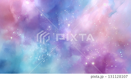 幻想的グラデーション背景 ピンクブルー輝き入り 抽象アートテクスチャ 横長 131128107